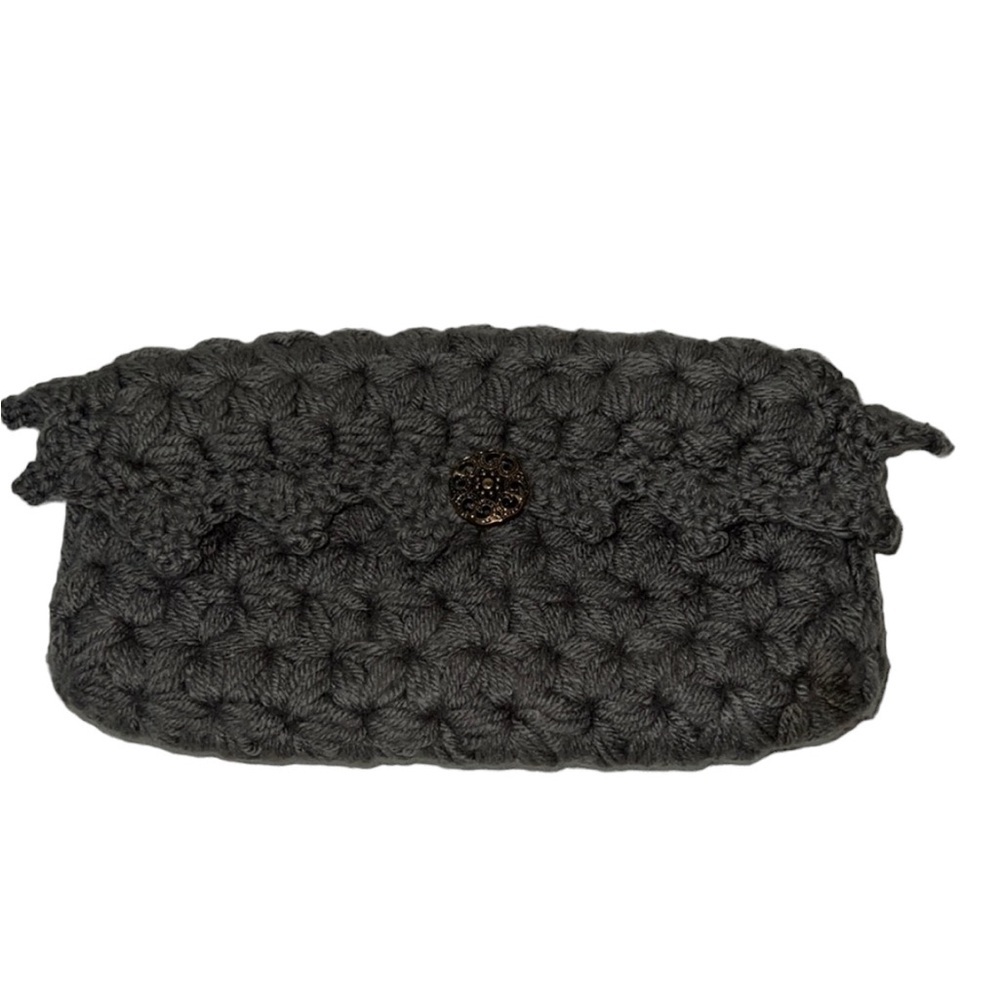 Handmade Gray Crochet Clutch